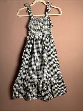 Btween Girls Daisy Black White Plaid Sleeveless Summer Spring Dress Size 10